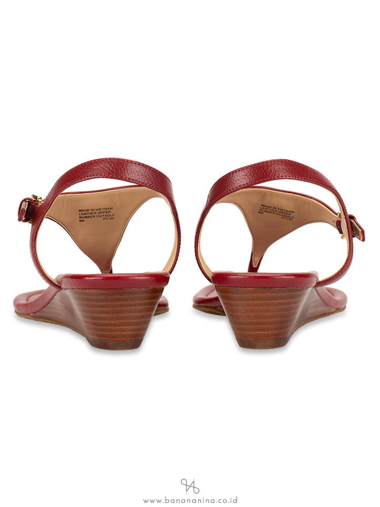 MICHAEL KORS Ramona Leather Sandal Burnt Red Sz 8