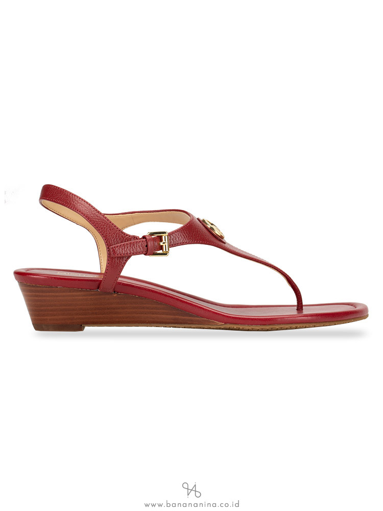 MICHAEL KORS Ramona Leather Sandal Burnt Red Sz 8