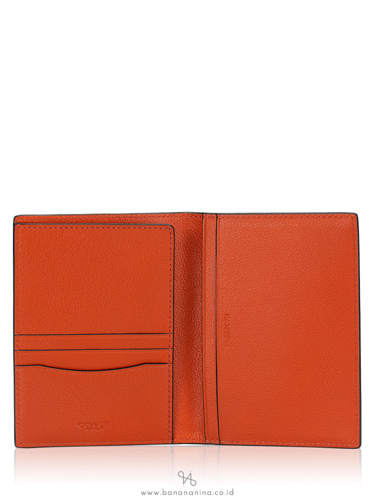 COACH Men 93604 Leather Passport Case Russet
