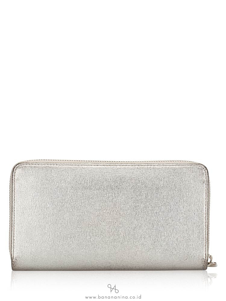 FURLA Classic Leather Continental Wallet Silver