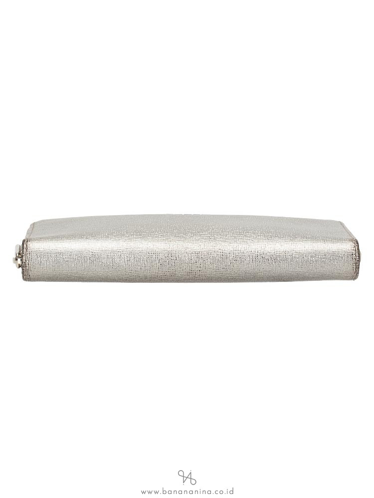 FURLA Classic Leather Continental Wallet Silver