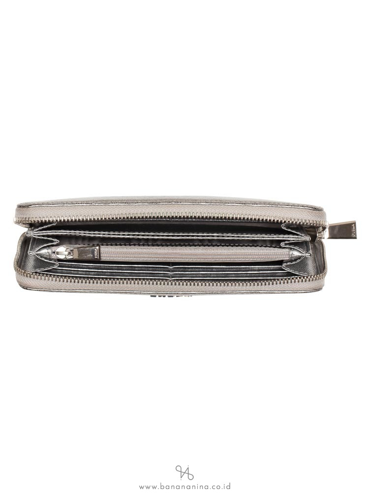 FURLA Classic Leather Continental Wallet Silver