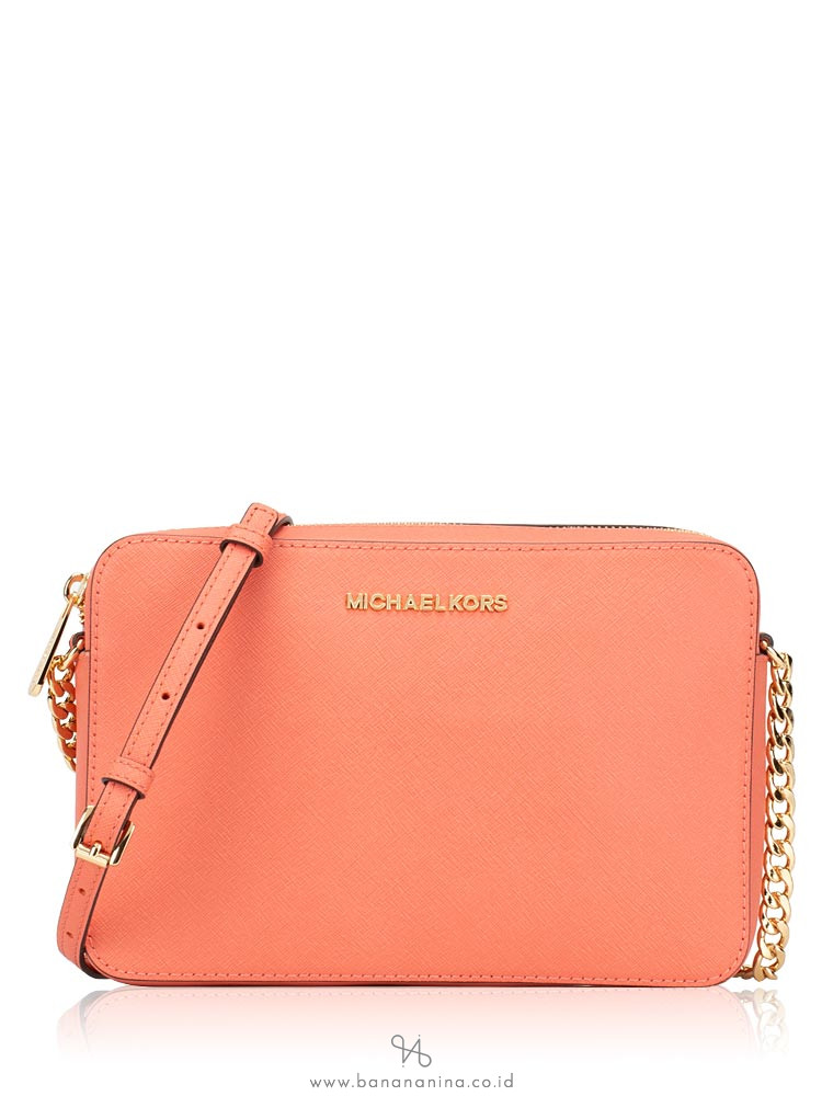 MICHAEL KORS Jet Set Item Large Crossbody Pink Grapefruit