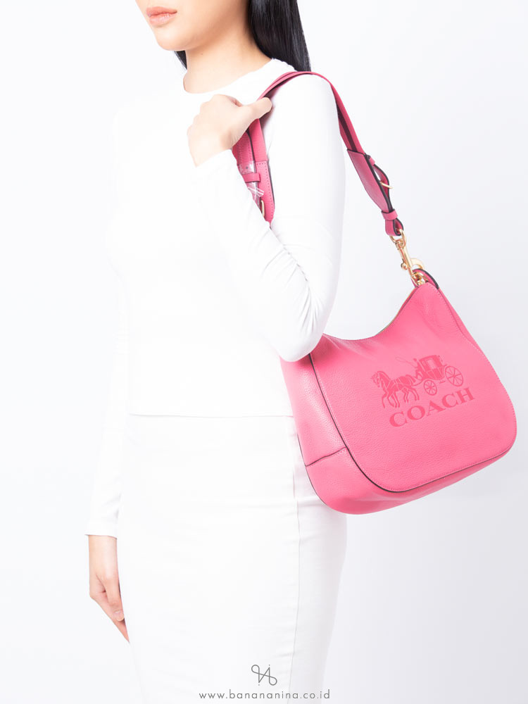 COACH 72702 Jes Leather Hobo Pink Ruby