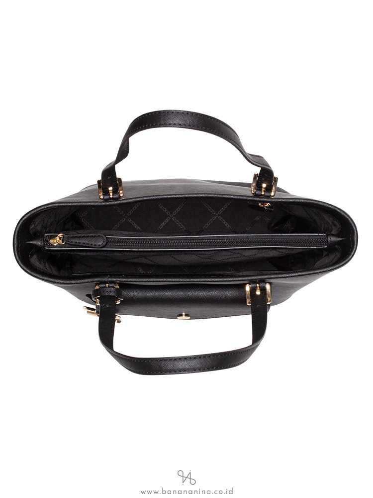 MICHAEL KORS Jet Set Saffiano Medium Pocket Tote Black