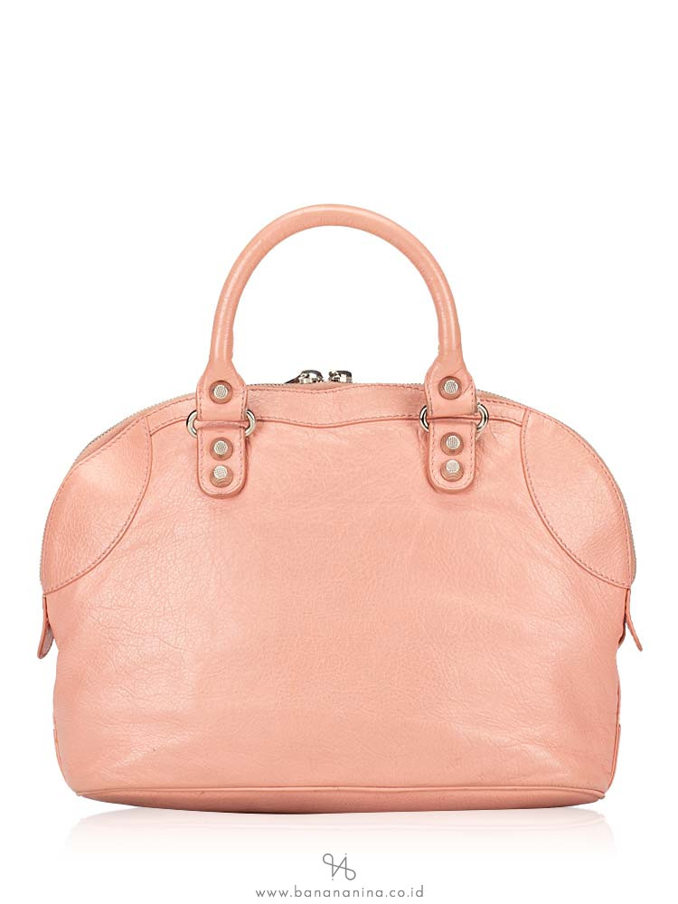 BALENCIAGA Giant 12 Silver Bowling Bag Rose Bonbon