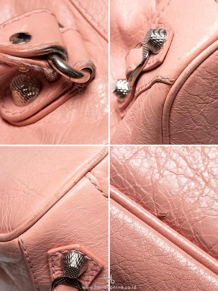 BALENCIAGA Giant 12 Silver Bowling Bag Rose Bonbon