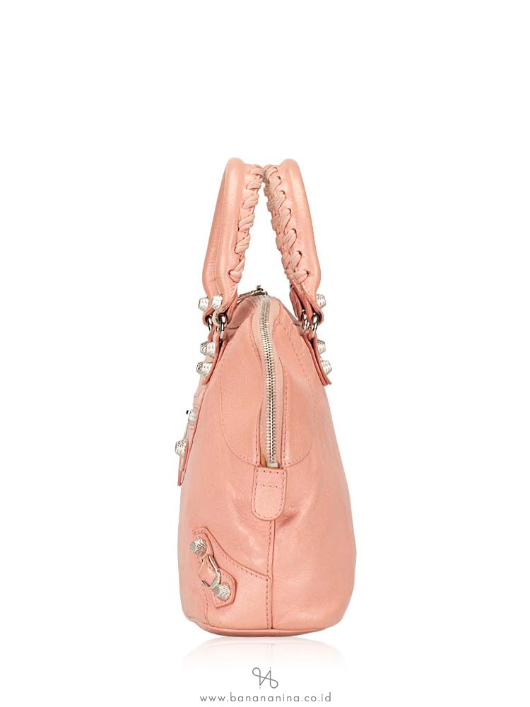 BALENCIAGA Giant 12 Silver Bowling Bag Rose Bonbon