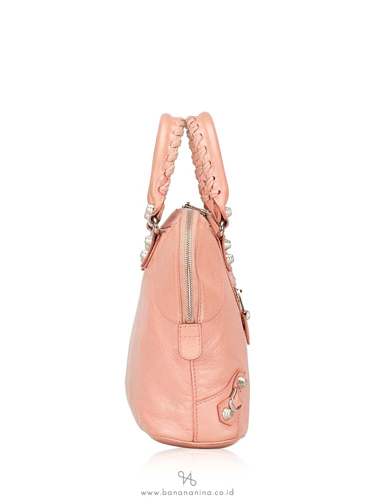 BALENCIAGA Giant 12 Silver Bowling Bag Rose Bonbon