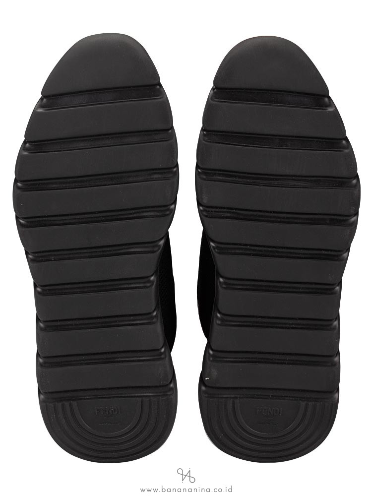 FENDI Men Monster Knit Runners Sneakers Black Sz 6.5