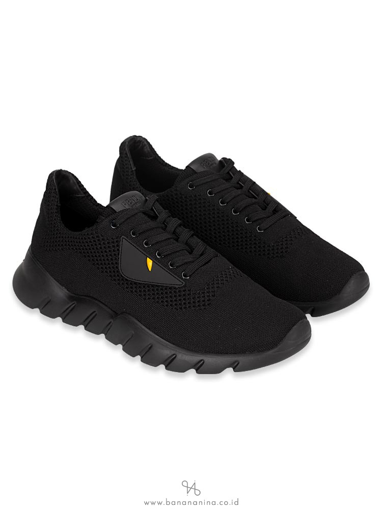 FENDI Men Monster Knit Runners Sneakers Black Sz 6.5