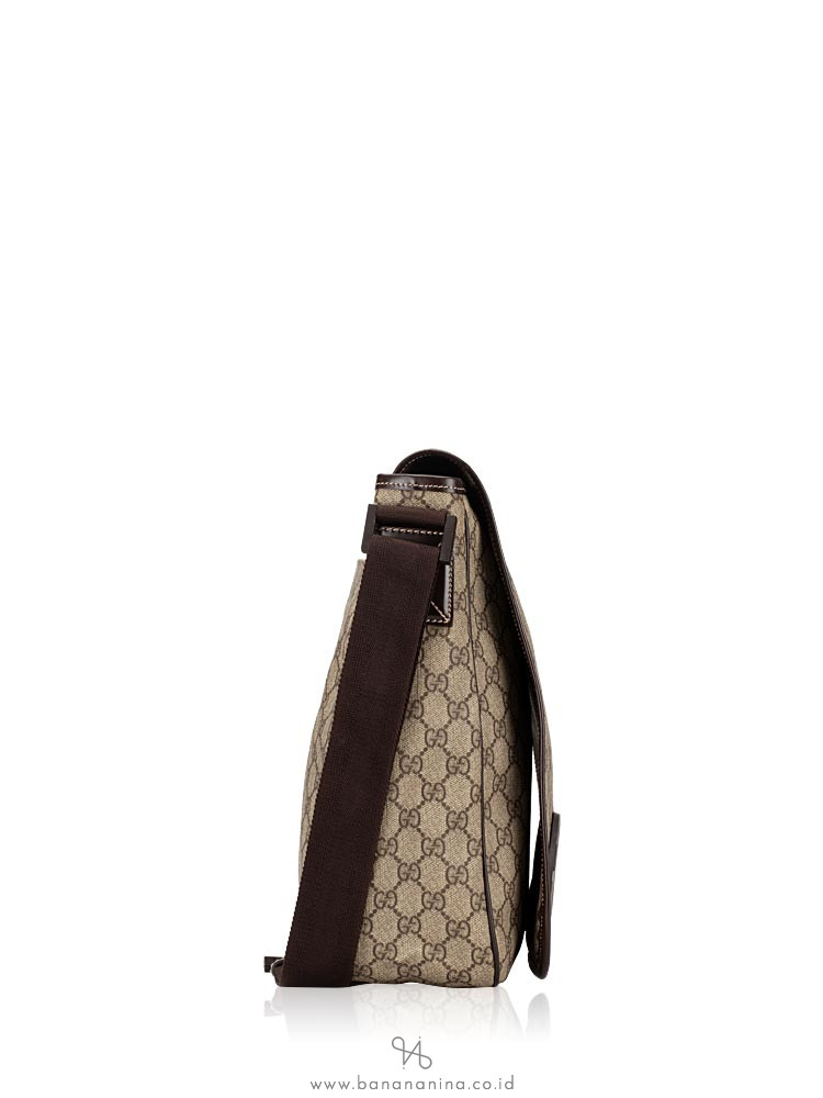 GUCCI GG Plus Interlocking G Large Messenger Beige Ebony
