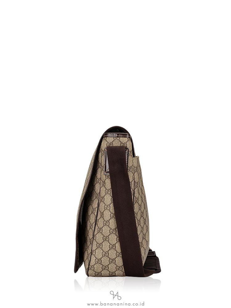 GUCCI GG Plus Interlocking G Large Messenger Beige Ebony
