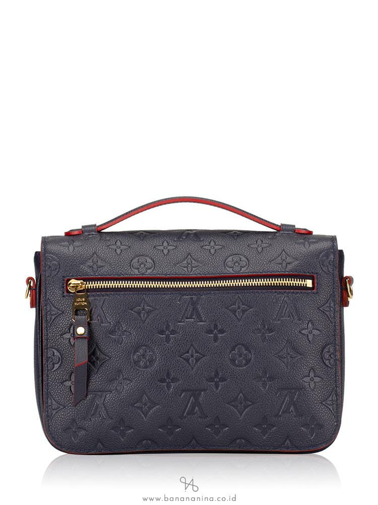 LOUIS VUITTON Monogram Empreinte Pochette Metis Marine Rouge