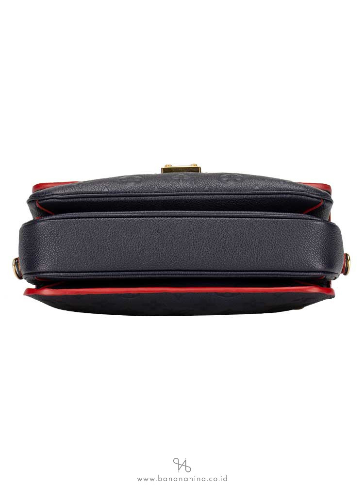 LOUIS VUITTON Monogram Empreinte Pochette Metis Marine Rouge