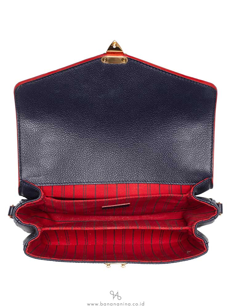 LOUIS VUITTON Monogram Empreinte Pochette Metis Marine Rouge