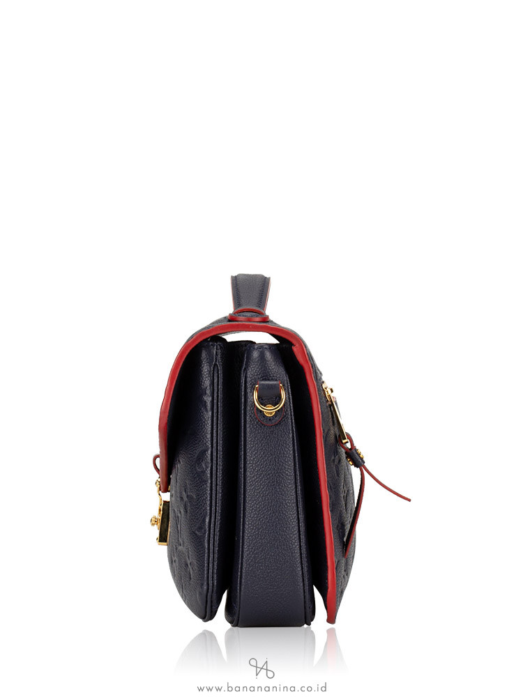 LOUIS VUITTON Monogram Empreinte Pochette Metis Marine Rouge