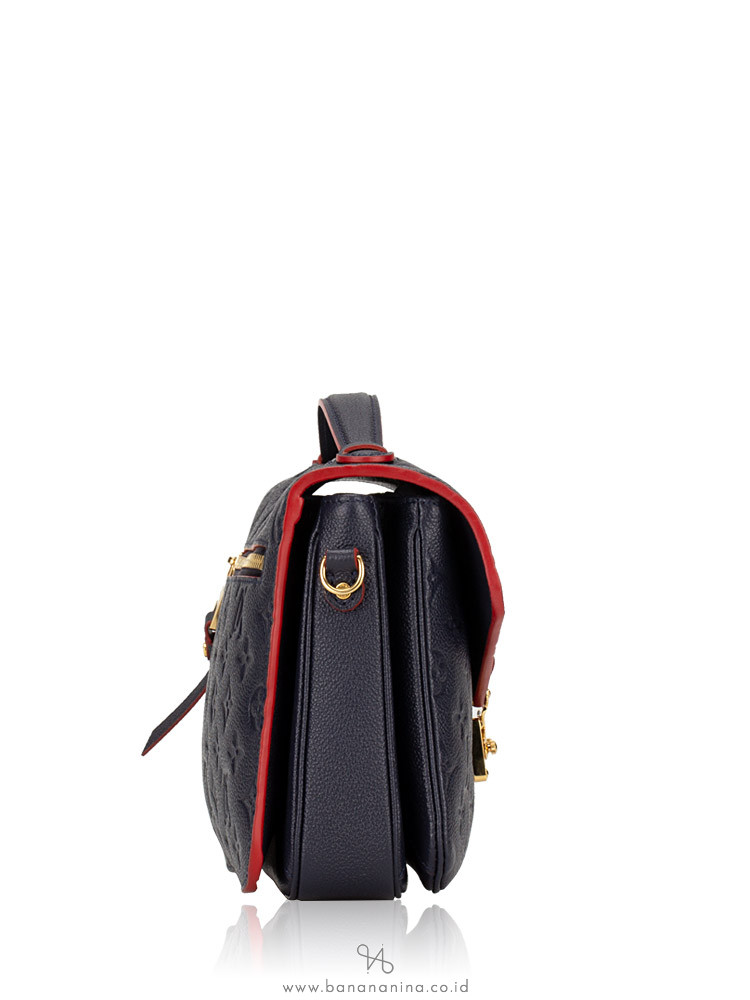 LOUIS VUITTON Monogram Empreinte Pochette Metis Marine Rouge