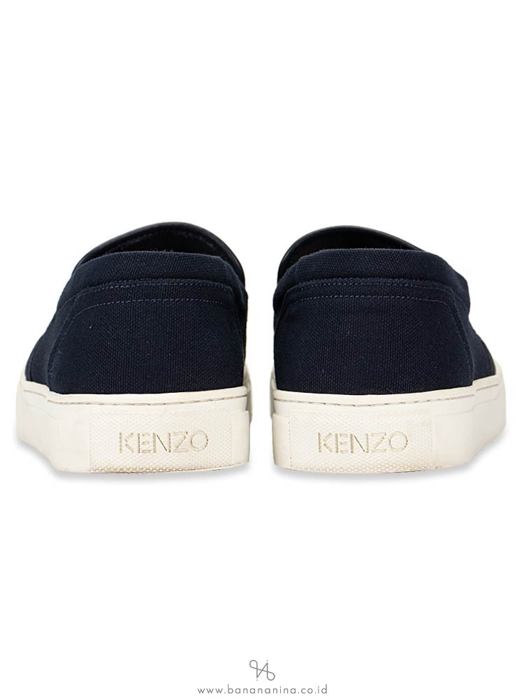 KENZO Skate Tiger Canvas Slip On Sneakers Navy Sz 41