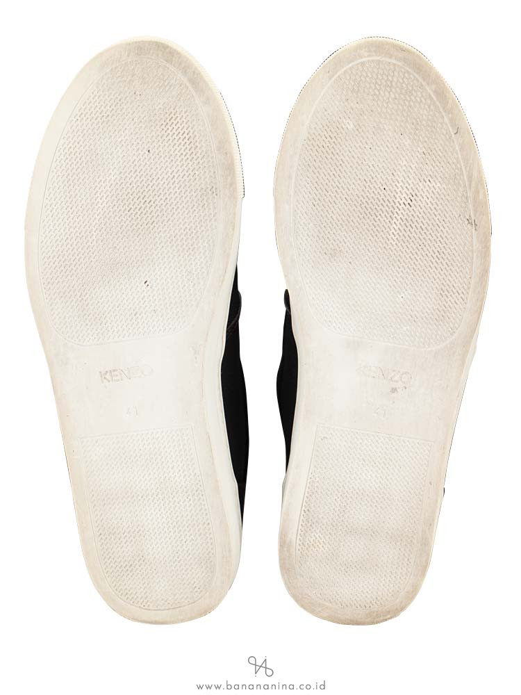 KENZO Skate Tiger Canvas Slip On Sneakers Black Sz 41