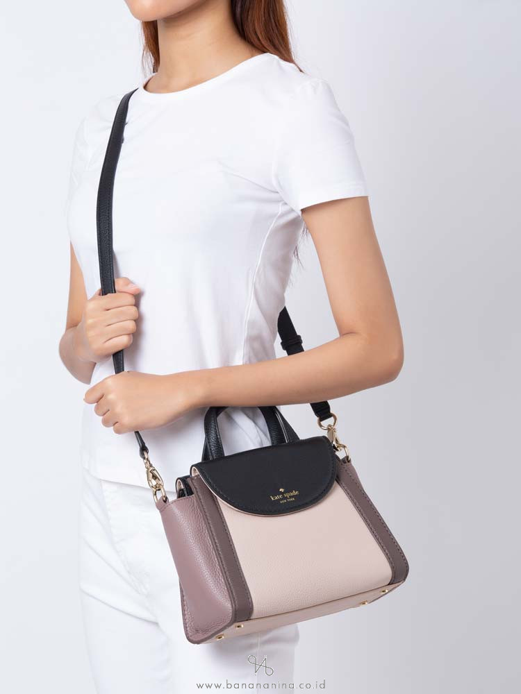 KATE SPADE Cobble Hill Small Adrien Rose Cloud Black Porcini