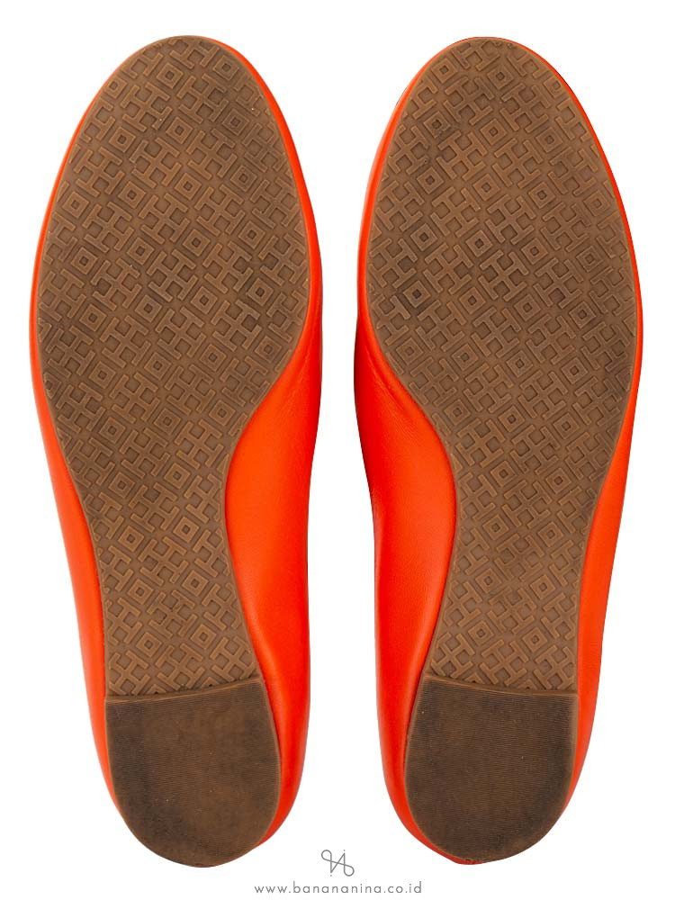 TORY BURCH Powder Coated Melinda Flat Poppy Red Sz 7.5
