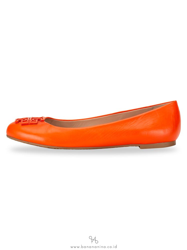 TORY BURCH Powder Coated Melinda Flat Poppy Red Sz 7.5