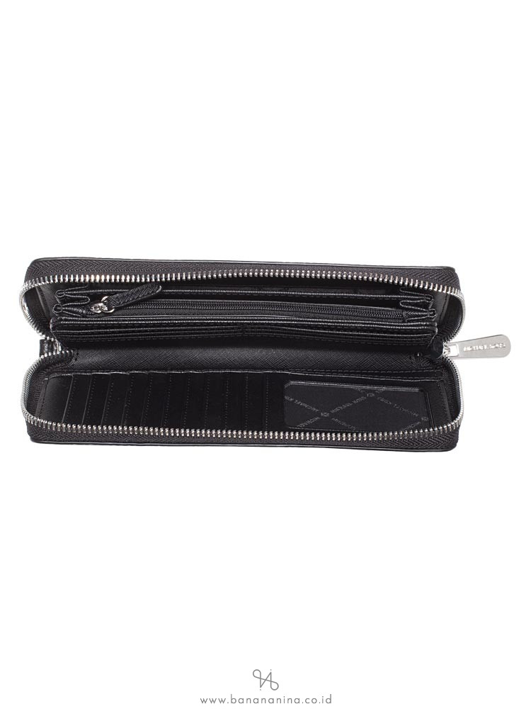 MICHAEL KORS Jet Set Leather Continental Wallet Black