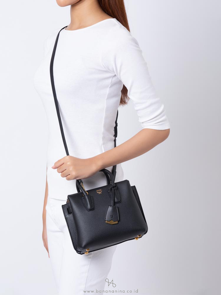 MCM Milla Mini Leather Satchel Black