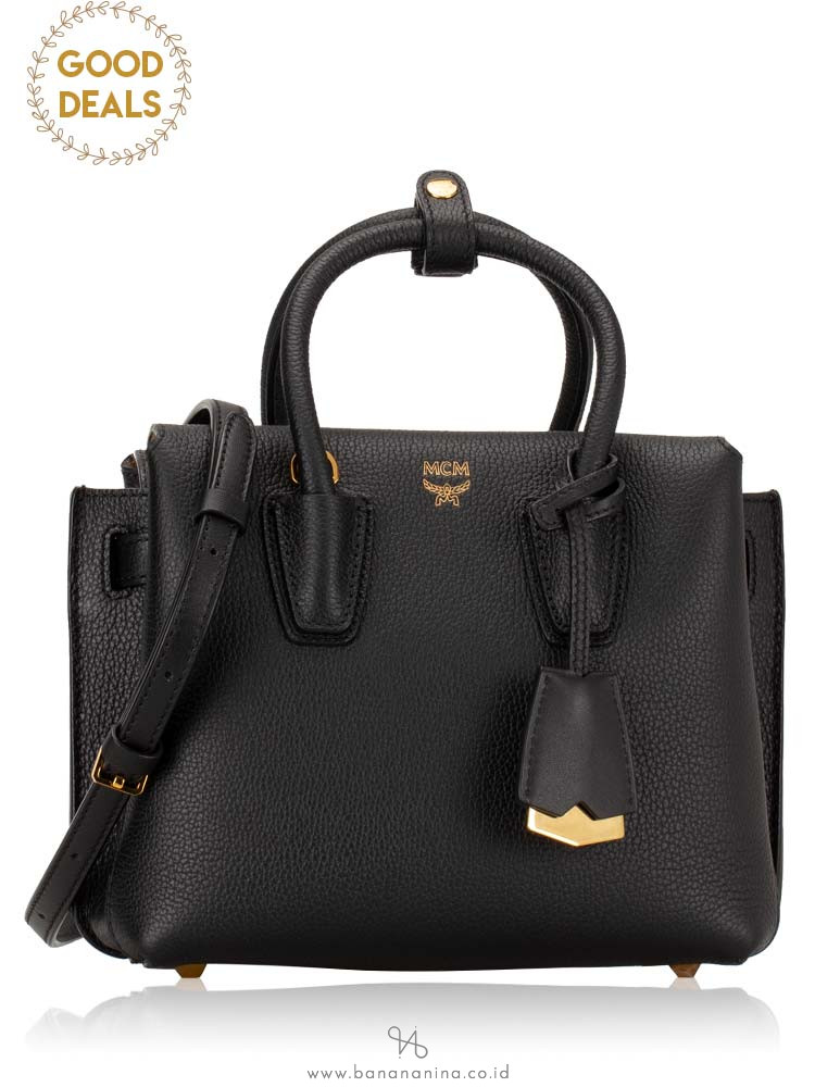 MCM Milla Mini Leather Satchel Black