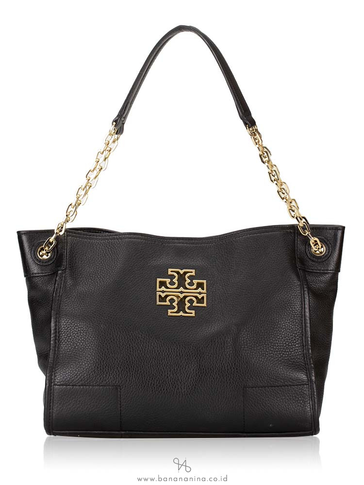 TORY BURCH Britten Small Slouchy Tote Black