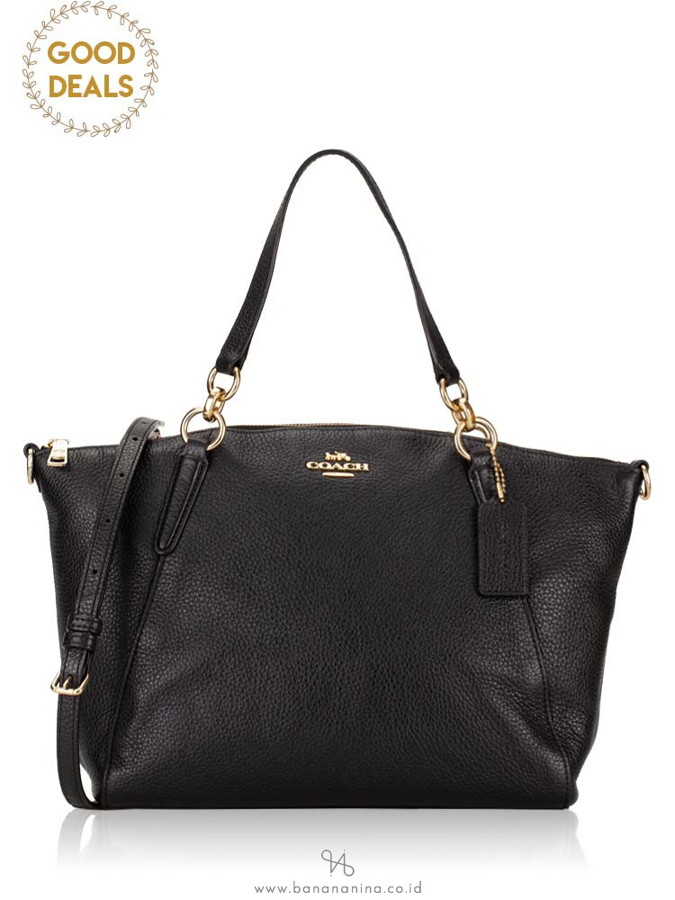 COACH 28993 Pebble Leather Small Kelsey Black