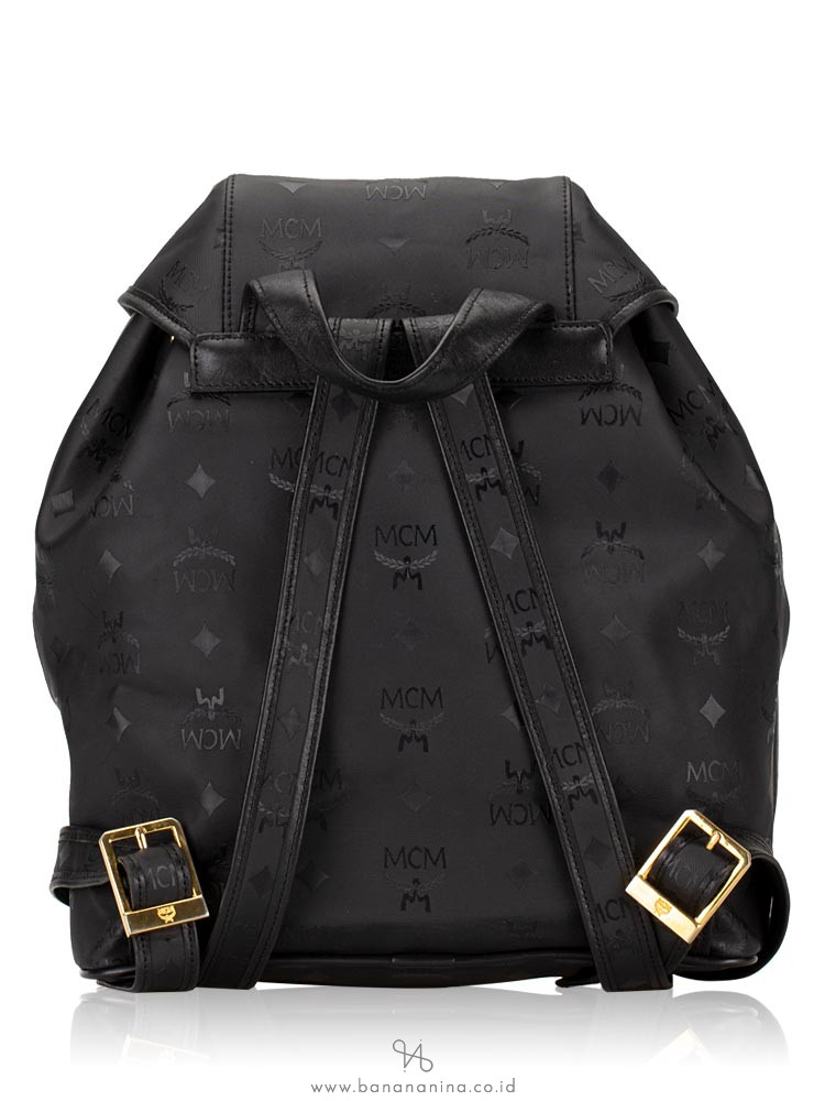 MCM Vintage Monogram Backpack Black