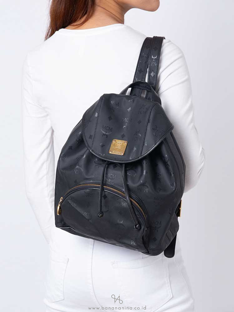 MCM Vintage Monogram Backpack Black