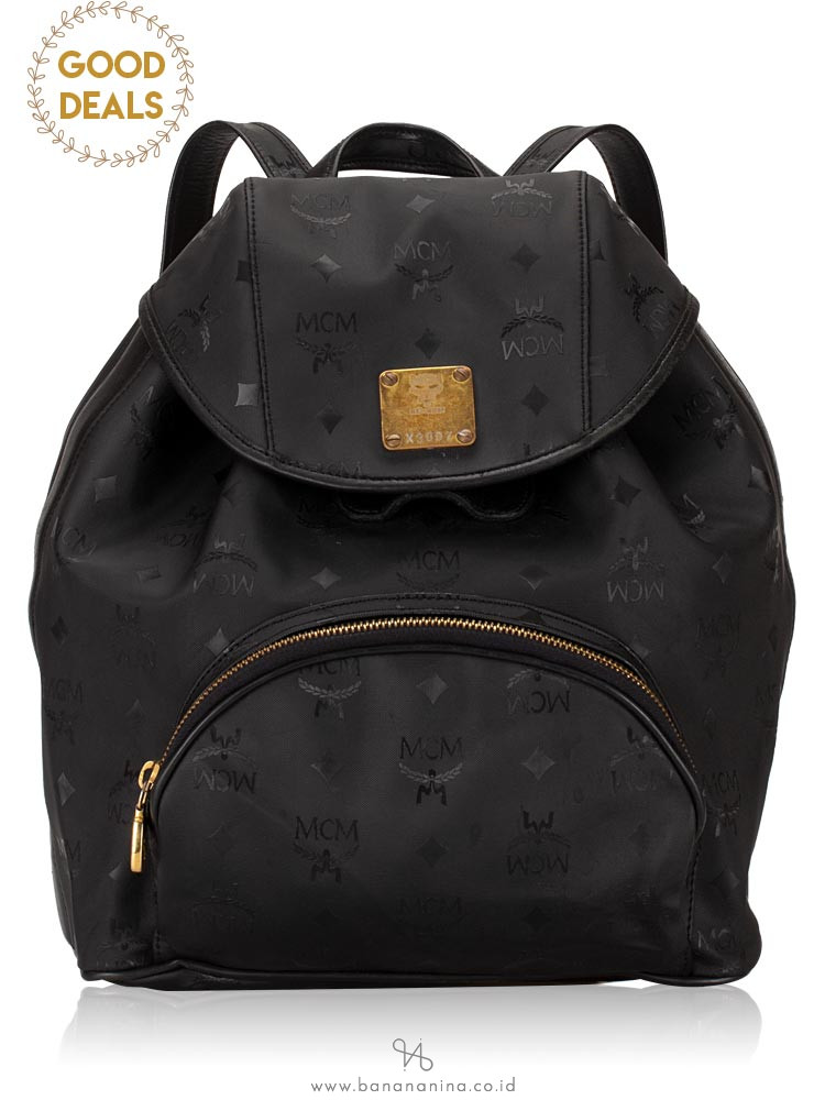 MCM Vintage Monogram Backpack Black