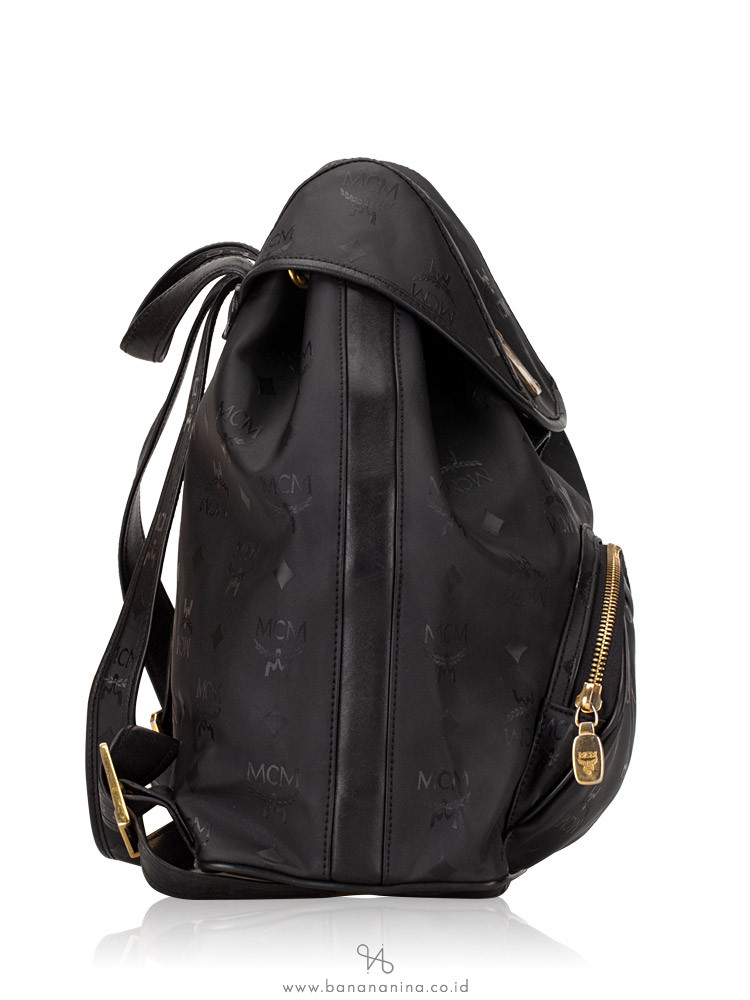 MCM Vintage Monogram Backpack Black