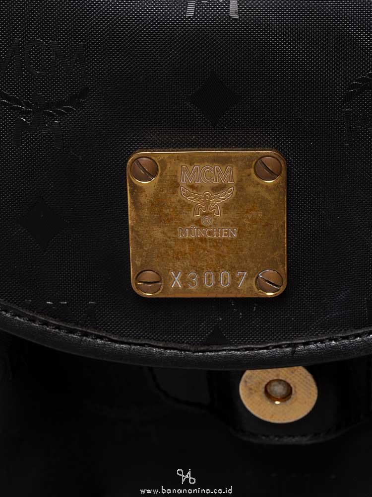 MCM Vintage Monogram Backpack Black