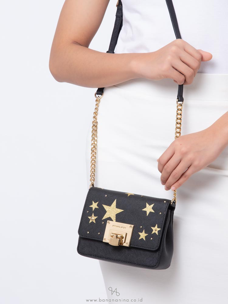 MICHAEL KORS Tina Small Clutch Illustrations Black