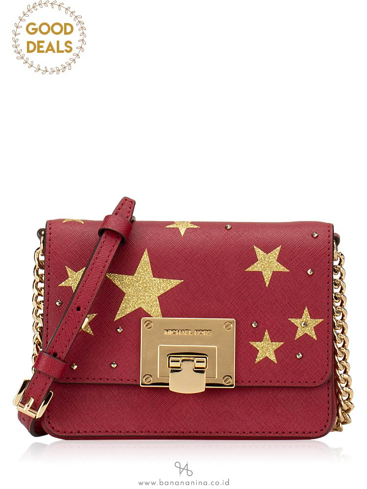 MICHAEL KORS Tina Small Clutch Illustrations Cherry