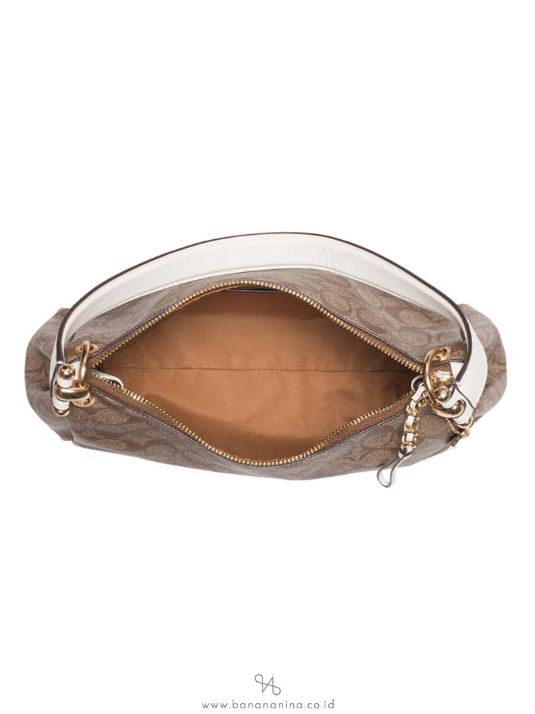 COACH 73177 Signature Small Mia Shoulder Bag Khaki Chalk