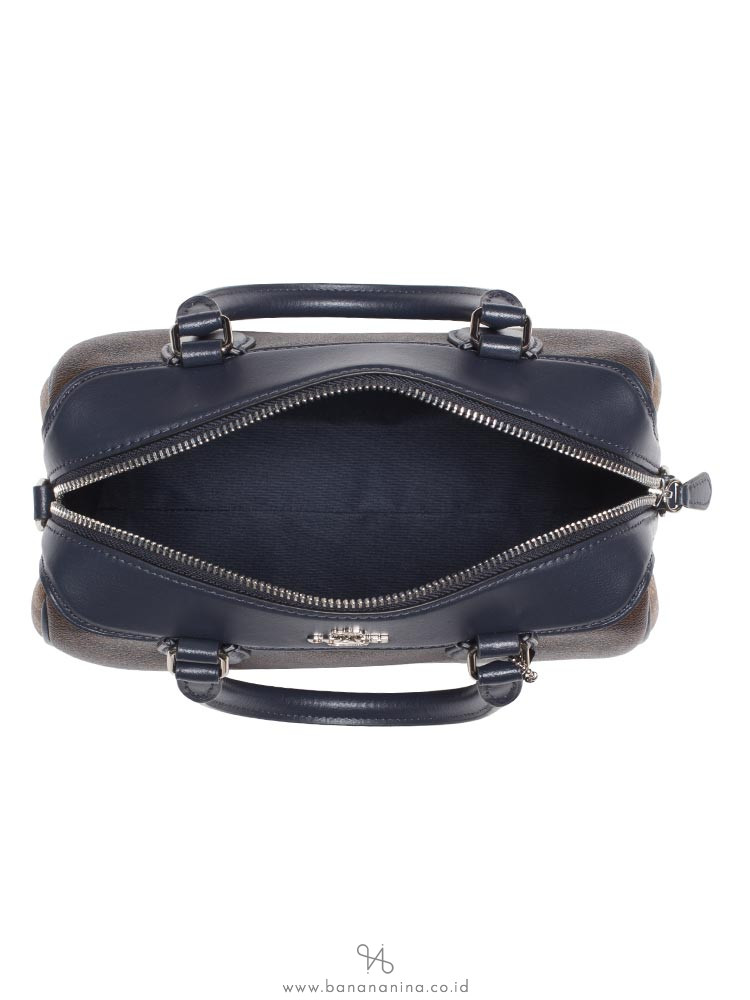 COACH 34279 Signature Blocking Mini Bennet Satchel Brown Midnight