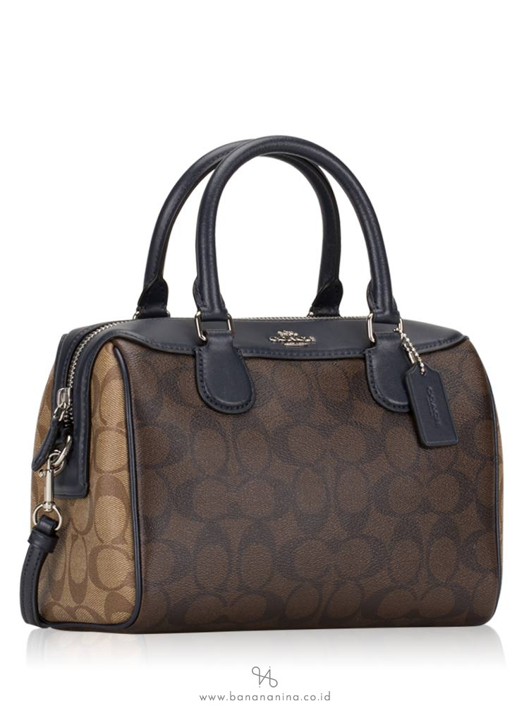 COACH 34279 Signature Blocking Mini Bennet Satchel Brown Midnight