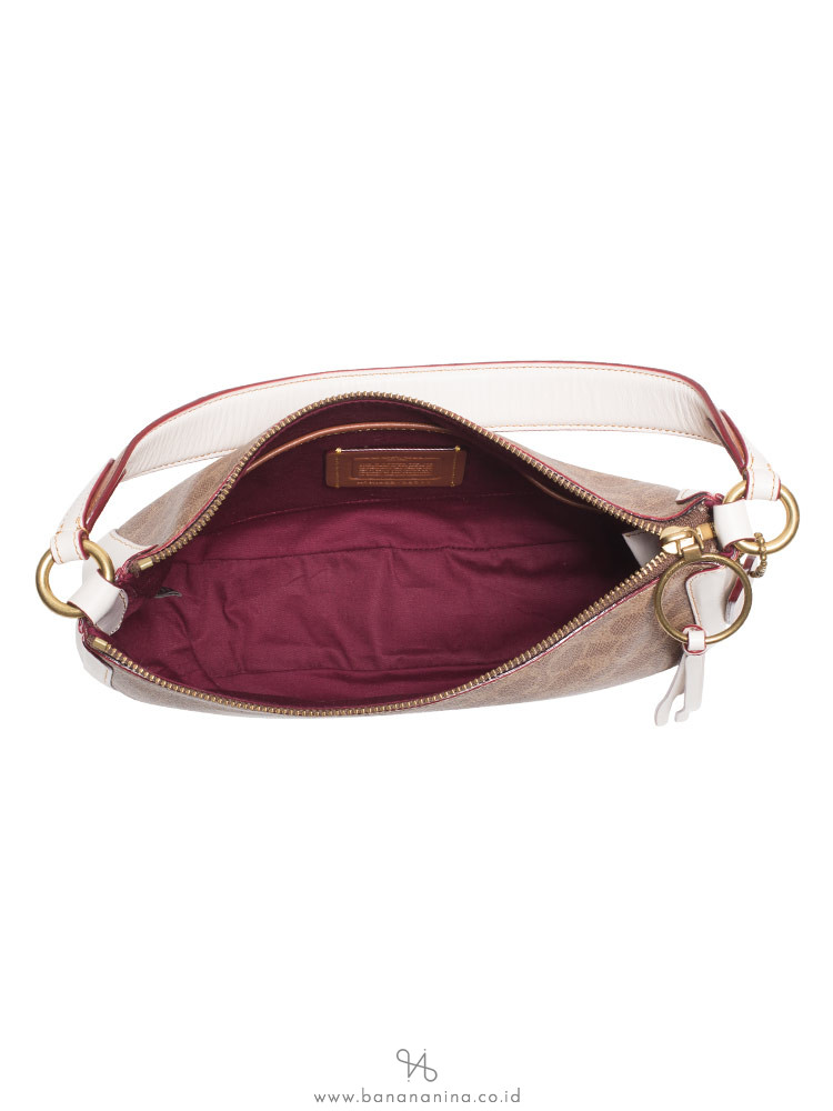 COACH 52577 Signature Sutton Colorblock Satchel Tan Chalk