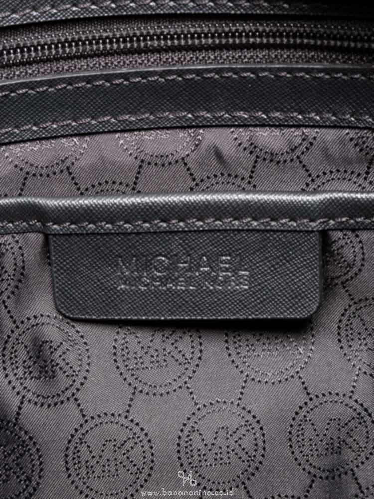 MICHAEL KORS Selma Saffiano Large Satchel Black Blue
