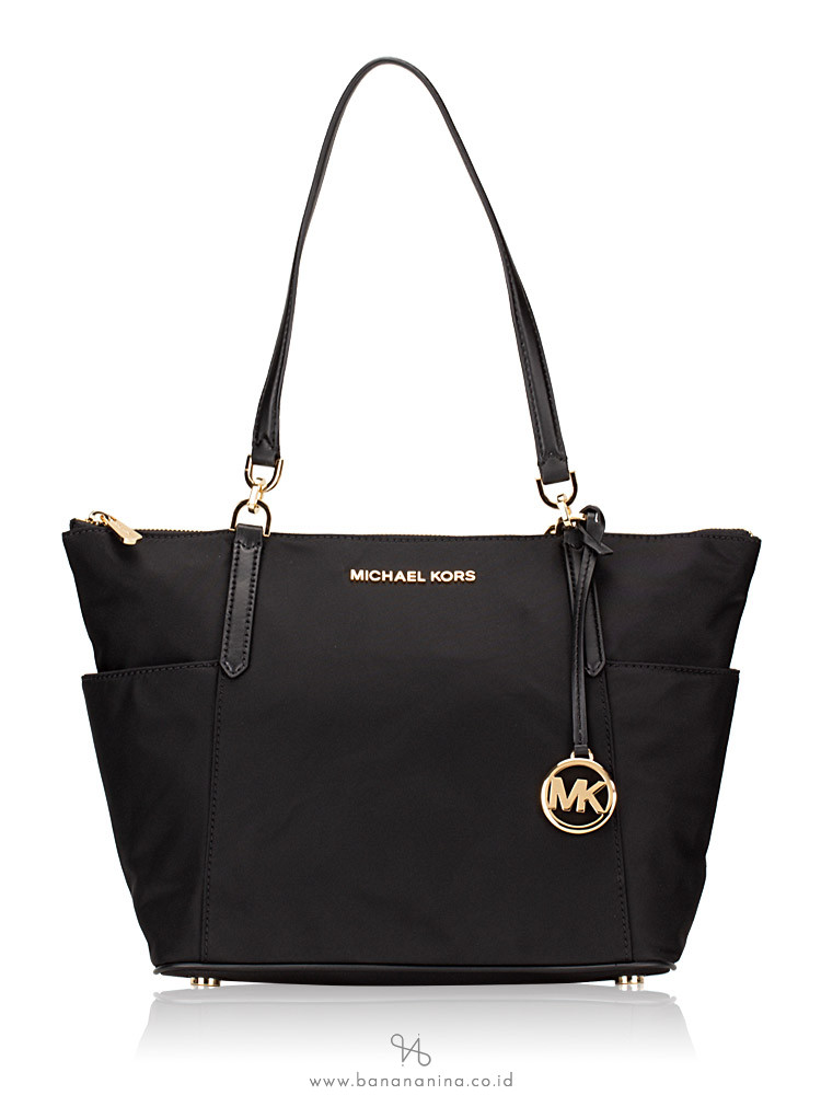 MICHAEL KORS Bedford Nylon Large East West Top Zip Tote Black