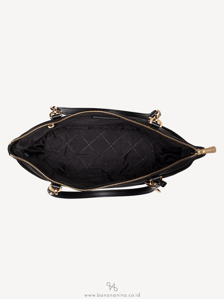 MICHAEL KORS Bedford Nylon Large East West Top Zip Tote Black