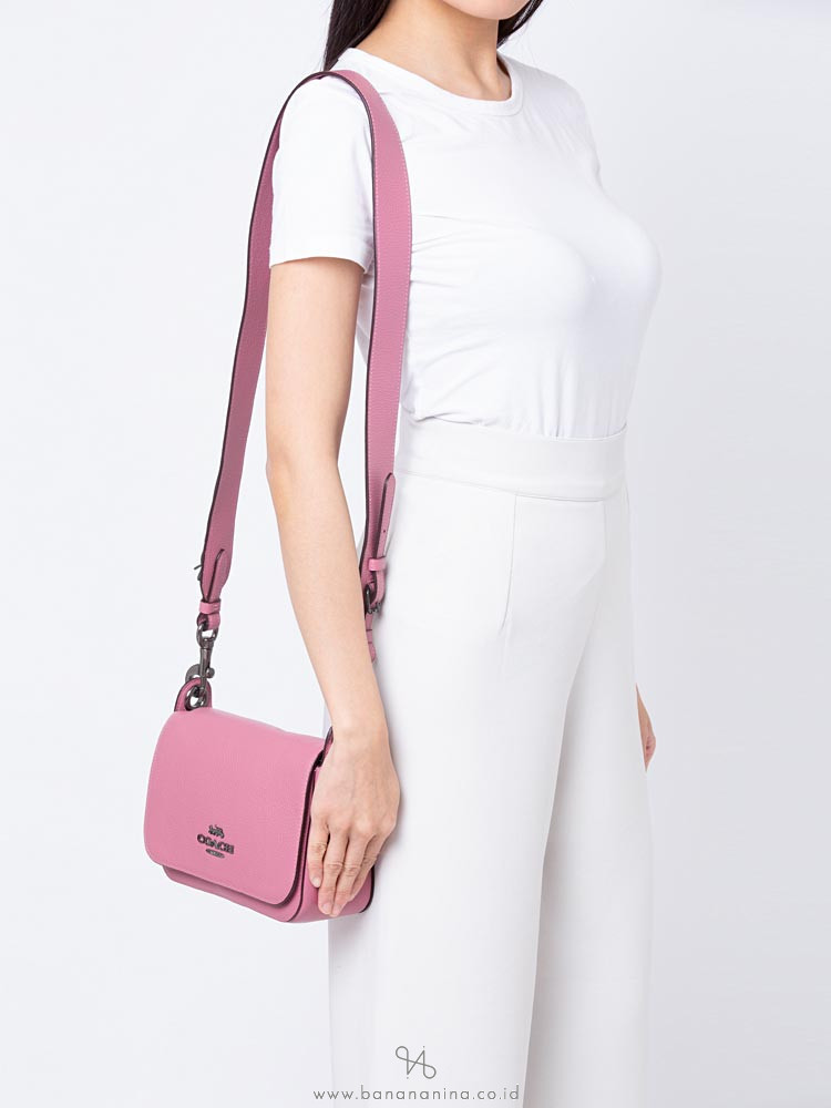 COACH 76698 Jess Leather Small Messenger Pink Rose