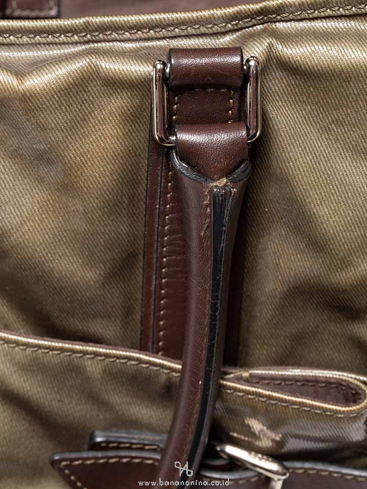 TOD'S G-Line Coated Canvas Easy Sacca Media Green
