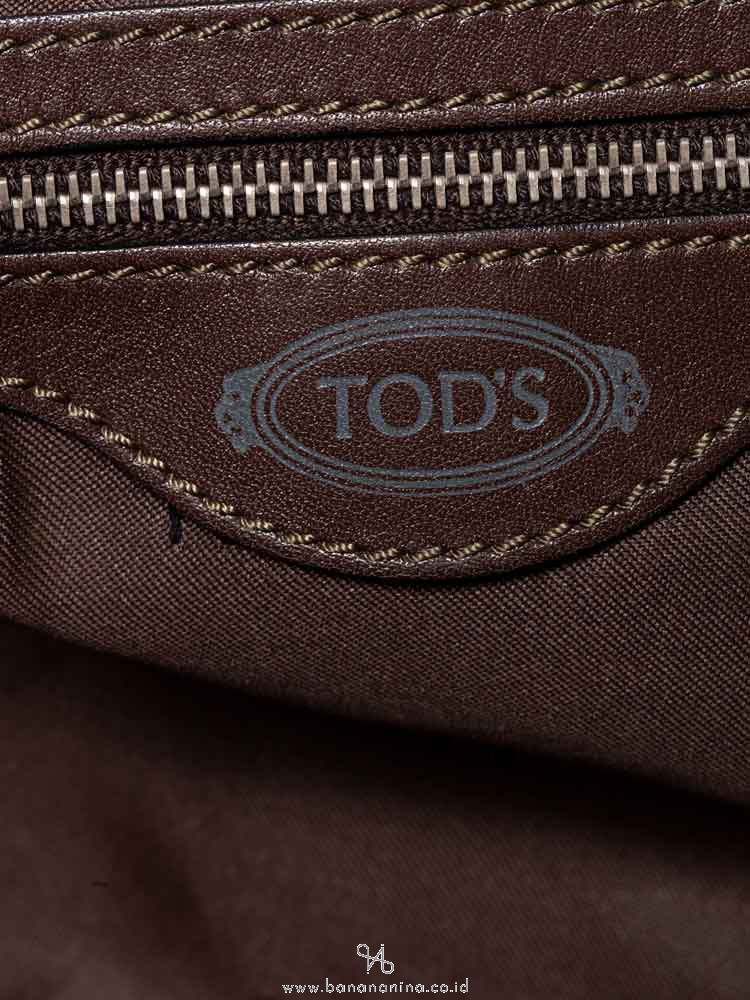 TOD'S G-Line Coated Canvas Easy Sacca Media Green