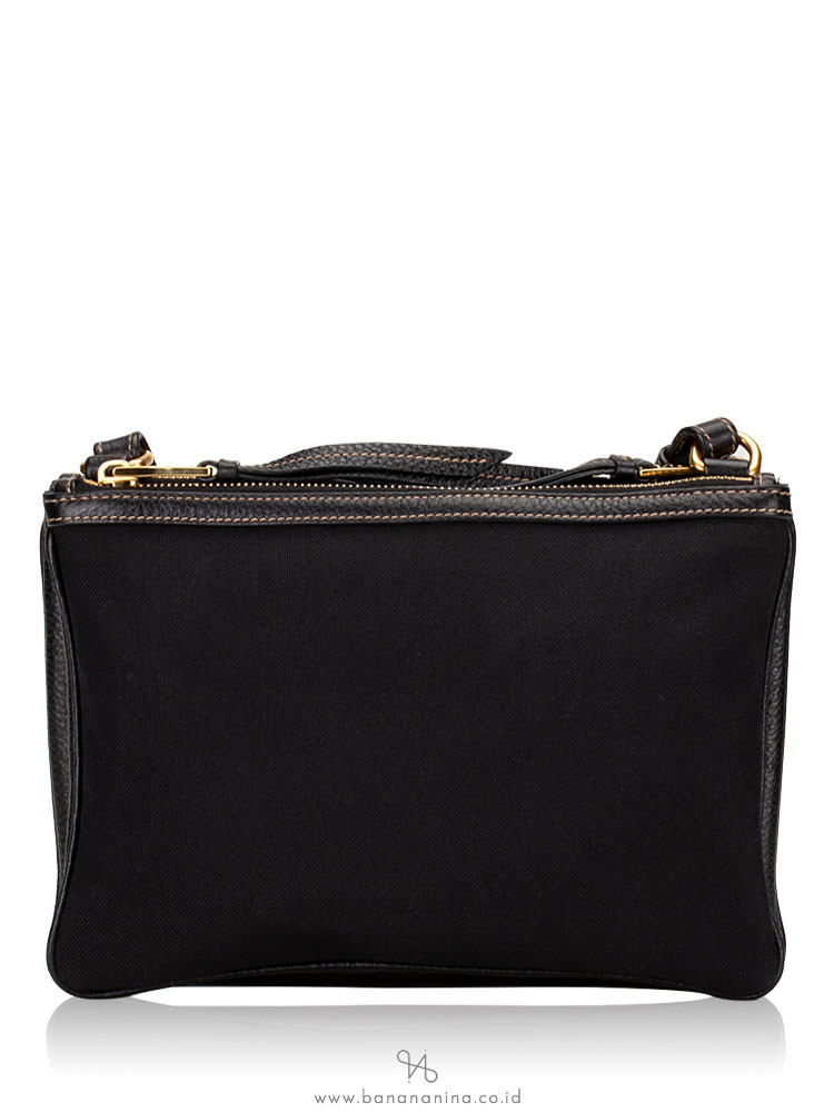 PRADA 1BH046 Logo Jacquard Crossbody Nero Black